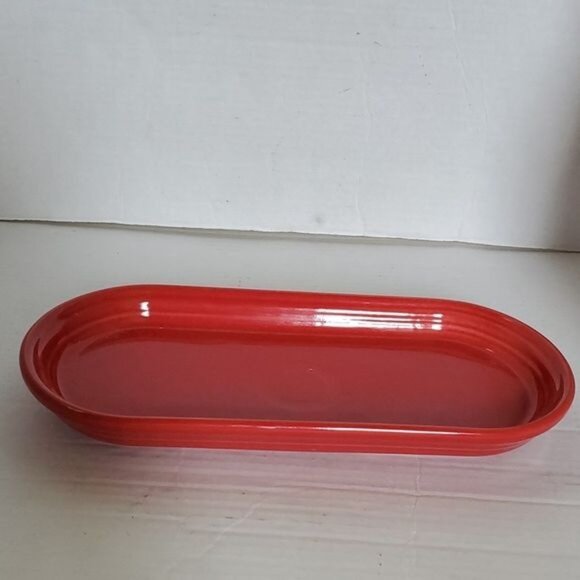 Fiestaware Fiesta CERAMIC Bread Tray Server Serving Plater Plate DISH Scarlet Re - Picture 4 of 16